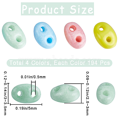 776Pcs 4 Colors 2-Hole Seed Beads(SEED-CN0001-19A)-2
