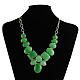 Natural Malaysia Jade Gemstone Bib Statement Necklaces with Alloy Cabochon Settings and Silver Color Plated Brass Chains(NJEW-R224-02E-B)-2