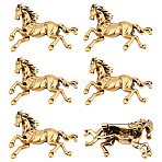 6Pcs Horse Alloy Brooch, Exquisite Lapel Pins for Men Women, Antique Golden, 43.5x33.5mm(JEWB-PH0001-54AG)
