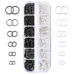 Iron Open Jump Rings, Mixed Color, 4~10x0.7~1mm, Inner Diameter: 2.6~8mm, 1036pcs/set(IFIN-YW0003-83A-NF)