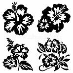 4Pcs 4 Styles PET Waterproof Self-adhesive Car Stickers, Reflective Decals for Car, Motorcycle Decoration, Flower, 200x200mm, 1pc/style(DIY-WH0308-225A-091)