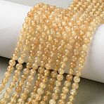 Natural Yellow Garnet Beads Strands, Round, 5mm, Hole: 1mm, about 86pcs/strand, 15.75''(40cm)(G-Z129-C01-5mm-02)