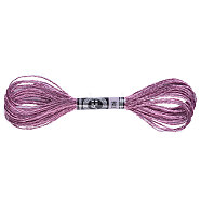 12-Ply Metallic Polyester Embroidery Floss, Glitter Cross Stitch Threads for Craft Needlework Hand Embroidery, Friendship Bracelets Braided String, Old Rose, 0.8mm, about 8m/skein(PW-WG76880-08)