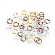 Brass Jump Rings, Open Jump Rings, Mixed Color, 20 Gauge, 4x0.8mm, Inner Diameter: 2.5mm, 500g(KK-JQ0001-02-4mm)
