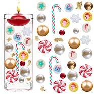 DIY Christmas Vase Fillers for Centerpiece Floating Candles, Including Plastic Pearl, Resin Cabochons, Polymer Clay Beads & Cabochons, Foil Flakes and Acrylic Beads, Mixed Color, 6mm(DIY-SC0021-85)