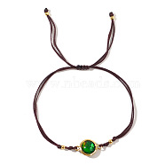 Bohemian Resin Link Bracelets, Adjustable Bracelets for Women, Green, 11 inch(28cm)(WO6919-2)