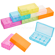 Plastic Battery Storage Box, Rectangle, Mixed Color, 4.25x7.7x2.1cm, Inner Size: 3.75x7.3cm,  6 colors, 4pcs/color, 24pcs/set(CON-NB0001-54)
