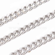 Iron Cuban Link Chains, Chunky Chains, Unwelded, with Spool, Oval, Platinum, 5x4x1mm, about 164.04 Feet(50m)/roll(CH-R013-5x4mm-P)