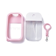 Empty Portable Plastic Spray Bottles, Refillable Bottles, Fine Mist Atomizer, with Silicone Case and Lobster Clasp, Rectangle, Pink, 17x6.1cm, Capacity: 50ml(1.69 fl. oz)(MRMJ-Z001-01E)