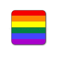 Pride Rainbow Flag Theme Tinplate Brooch, Square, Colorful, 50x50mm(PW-WG45491-01)