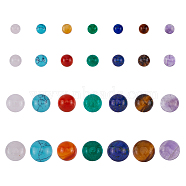 56Pcs 28 Styles Chakra Natural & Synthetic Mixed Gemstone Cabochons, Half Round/Dome, Mixed Dyed and Undyed, 6~12x3~5mm, 2pcs/style(G-FH0002-21)