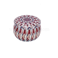 Printed Tinplate Storage Box, for Jewelry & Aromatherapy Candle & Candy Box, Flower Pattern, Sienna, 7.7x5cm(CON-WH0082-001)