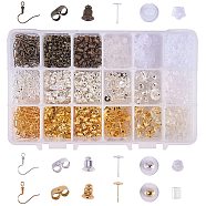 Brass Earring Hooks and Plastic Ear Nuts, Earring Backs, Mixed Color, 19mm, Hole:1.5mm, Pin:0.7mm, 12mm, Tray:5mm, Pin:1mm, Tray:6mm, Pin:10mm, Tray:6mm, Pin:0.7mm, 10x6mm, Hole:0.5mm, 11x11x6.5mm, Hole:1mm, 6x4x3mm, Hole:0.7~1.0mm, 6x5mm, Hole:1mm, 4x4mm, Hole:1mm(FIND-PH0015-08)