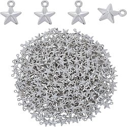 SUPERFINDINGS 400Pcs Plating ABS Plastic Pendants, Star, Platinum, 16.5x13.5x5mm, Hole: 2mm(KY-FH0001-16)