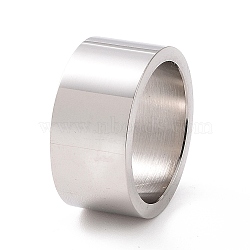 201 Stainless Steel Plain Band Ring for Women, Stainless Steel Color, Inner Diameter: 17mm(RJEW-I089-14P)