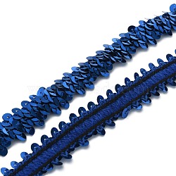 Yarn Lace Trims, with Paillettes and Elastic Fiber, Medium Blue, 3/4 inch(20mm)(SRIB-WH0011-036B)