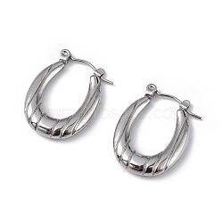 Non-Tarnish 304 Stainless Steel Flower Hoop Earrings for Women, Stainless Steel Color, 22.5x17x3.5mm, Pin: 0.6mm(EJEW-I284-14P)