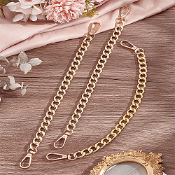 3Pcs Aluminum Curb Chain Bag Shoulder Straps, with Alloy Swivel Clasps, for Bag Replacement Accessories, Golden, 30.5cm(FIND-LP0004-38)