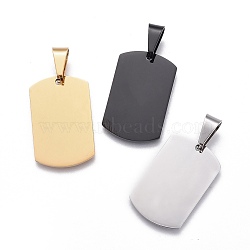 201 Stainless Steel Stamping Blank Tag Pendants, Rectangle, Mixed Color, 28x18x1.5mm, Hole: 5.5x9.5mm(STAS-O044-01-122)