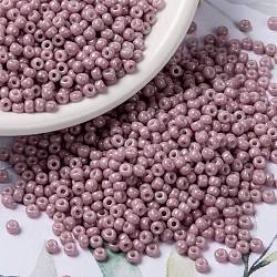 MIYUKI Round Rocailles Beads, Japanese Seed Beads, (RR599) Opaque Antique Rose Luster, 8/0, 3mm, Hole: 1mm, about 19000~20500pcs/pound(SEED-G008-RR0599)