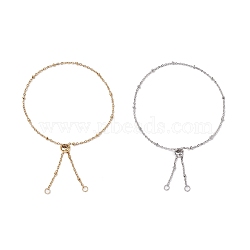 2Pcs 2 Colors 304 Stainless Steel Satellite Chain Slider Bracelet Making, Golden & Stainless Steel Color, 9-7/8 inch(25cm), 1pc/color(AJEW-JB01246)