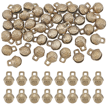 40Pcs Brass Bell Charms, Bell, Golden, 14x11x7.5mm, Hole: 2.5x2.5mm