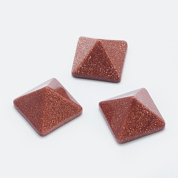 Synthetic Goldstone Cabochons, Pyramid, 20x20x12~13mm, Diagonal Length: 26mm