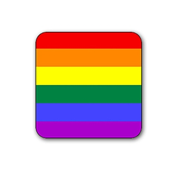 Pride Rainbow Flag Theme Tinplate Brooch, Square, Colorful, 50x50mm