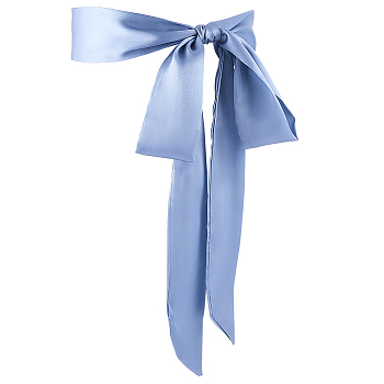 Long Thin Chiffon Silk-like Chain Belts for Women Girls, Light Steel Blue, 1925x51x0.9mm