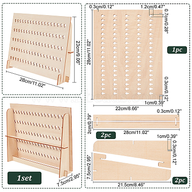 деревянные подставки для сережек с наклонной спинкой(EDIS-WH0037-01)-2
