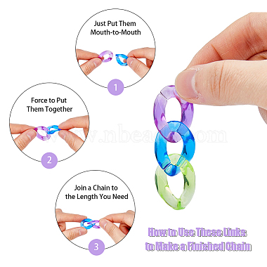 Acrylic & CCB Plastic Linking Rings(OACR-FH0001-042)-5