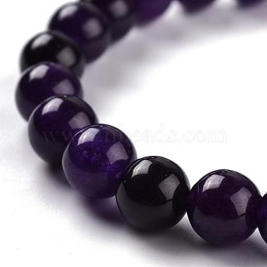 Dyed Natural Jade Beads Stretch Bracelets(BJEW-J183-B-11)-2