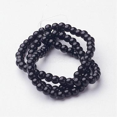 Black Glass Round Beads Strands(X-GLAA-GR3MM-27)-2