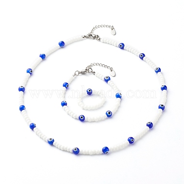 Blue Lampwork Bracelets & Necklaces & Rings