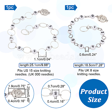 2Pcs 2 Style Sheep Charm Knitting Row Counter Chains(HJEW-NB0001-76)-2