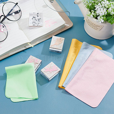 4Pcs 4 Colors Suede Fabric Glasses Cleaning Cloth(FIND-GL0001-01)-4