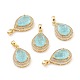 Golden Plated Brass Micro Pave Clear Cubic Zirconia Pendants(ZIRC-F123-01D)-1