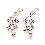 Tibetan Style Alloy Pendants, Duckbill Charms, Antique Silver, 25.5x10x3mm, Hole: 1.6~1.7mm(TIBEP-T054-24AS)