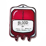 Double-sided Printed  Acrylic Pendants, Halloween Theme, Blood Bag, Rectangle, 45x30.5x2mm, Hole: 1.6mm(X-MACR-M022-03B)