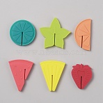 6Pcs Fruit Silicone Wine Glass Charms, Goblet Marker, Mixed Color, 38.5~47x25~48x5~5.5mm(AJEW-WH0471-55)
