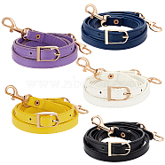 Elite 5Pcs 5 Style Adjustable PU Imitation Leather Bag Straps, with Zinc Alloy Swivel Eye Bolt Snap Hook, for Crossbody Bag, Mixed Color, 103~130x1.2cm, 1pc/style(FIND-PH0017-85)