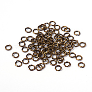Open Jump Rings Brass Jump Rings, Antique Bronze, 6x1mm, about 4mm inner diameter, about 475pcs/50g(KK-KS0001-06)