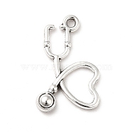 Tibetan Style Alloy Pendants, Stethoscope Charms, Antique Silver, 21.5x14x3mm, Hole: 1.5mm(PALLOY-M198-17AS)