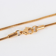 304 Stainless Steel Snake Chain Necklace Making, with Lobster Claw Clasps, Golden, 17.7 inch(45cm)(STAS-P045-18G)
