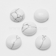 Synthetic Howlite Cabochons, Half Round, 10x4mm(G-G759-W01)