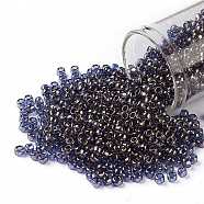 TOHO Round Seed Beads, Japanese Seed Beads, (325) Gold Luster Light Tanzanite, 8/0, 3mm, Hole: 1mm, about 1111pcs/50g(SEED-XTR08-0325)