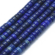 Natural Lapis Lazuli Beads Strands, Dyed, Flat Round/Disc, 3.8~4.2x2~4.5mm, Hole: 0.8~1mm, about 152~180pcs/strand, 15.1~15.5 inch(38.5~39.5cm)(G-F631-A05)
