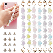 PandaHall Elite 6Set 6 Colors Plastic Frosted Heart Beaded Chain, with Iron Screw Nuts and Screws, for DIY Keychains, Phone Case Decoration, Jewelry Accessories, Platinum, Mixed Color, 16.8x1.3x0.95cm, 1set/color(MOBA-PH0001-09)