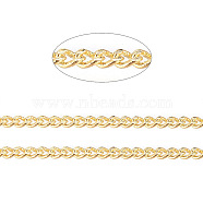 Brass Twisted Chains, Curb Chains, Diamond Cut, Soldered, Faceted, with Spool, Cadmium Free & Nickel Free & Lead Free, Matte Gold Color, 1.5x1x0.35mm, about 32.8 Feet(10m)/roll(X-CHC-S109-MG-NR)