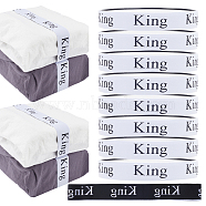 8 Strands Polyester Elastic Bands, Sheet Keeper Closet Organization, Word King, Black & White, 650x41x1.5mm(AJEW-GF0007-39A)